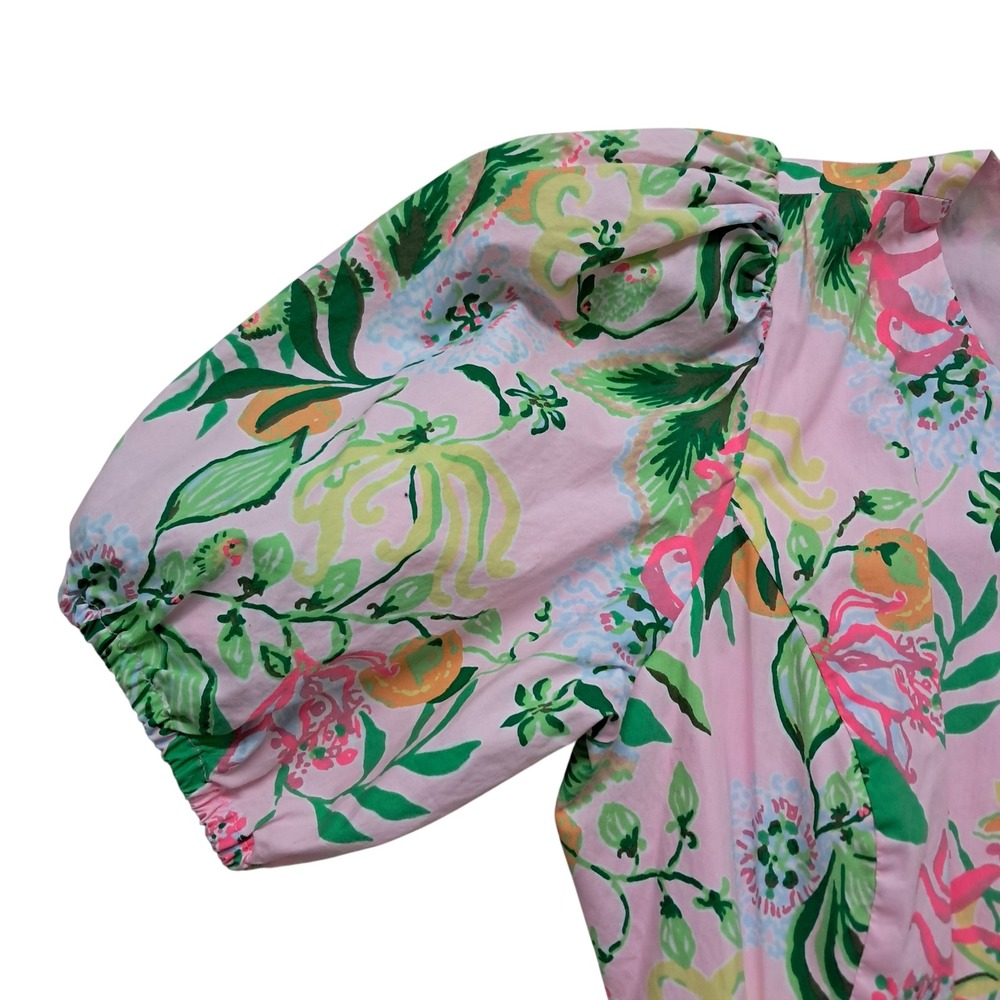 NWT Lilly Pulitzer Lyssa Cotton Midi Dress Womens 12 Pink Cut Out Tiered Pockets - Picture 12 of 16